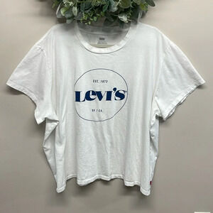 Levi’s White Varsity Circle Logo Short Sleeve Crewneck T-Shirt 3X